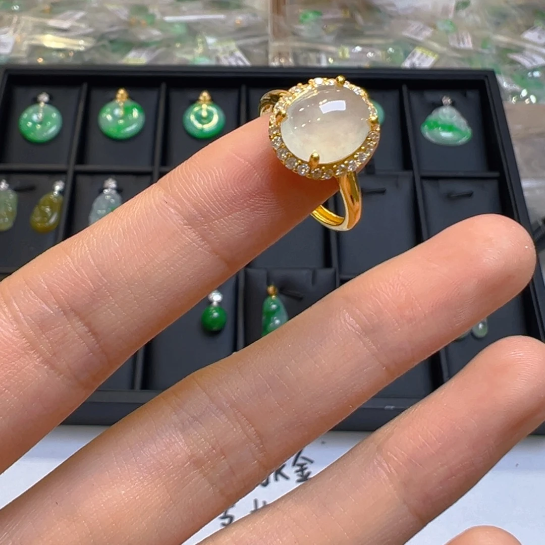 翡翠银S925镶嵌戒指