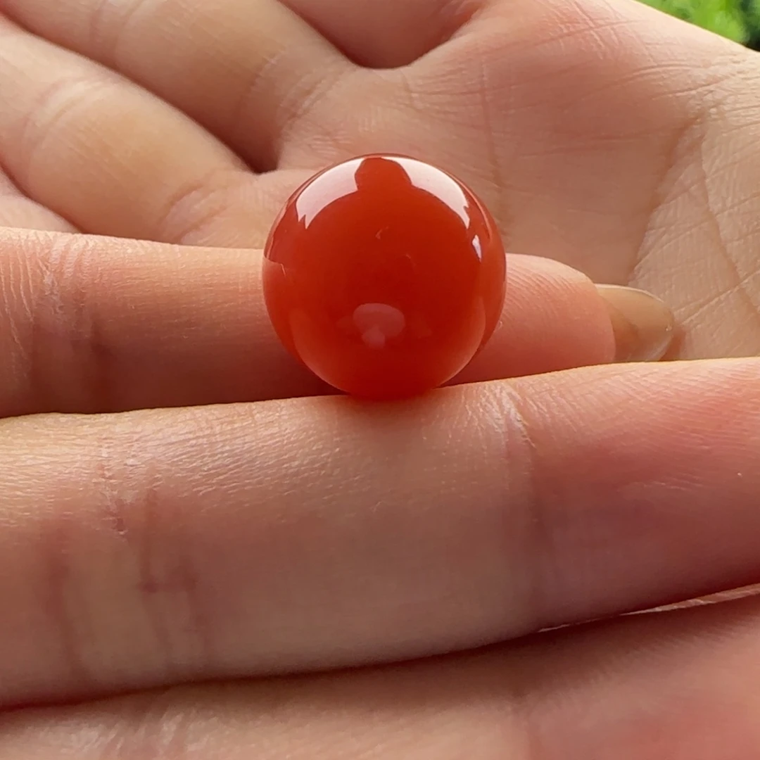 南红玛瑙未镶嵌圆珠14有蚕丝纹
