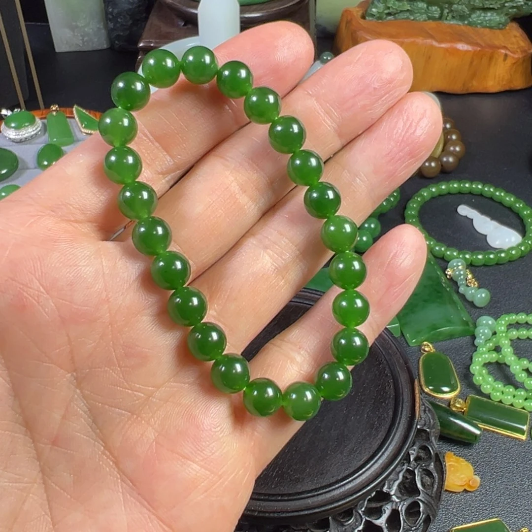 和田玉（碧玉）未镶嵌手链