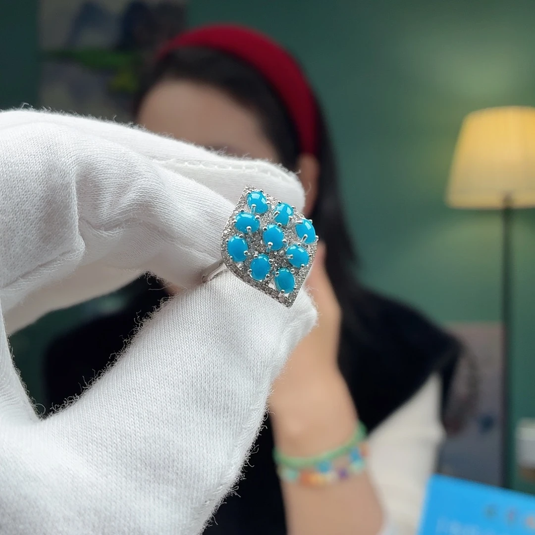 绿松石银S925镶嵌颈饰