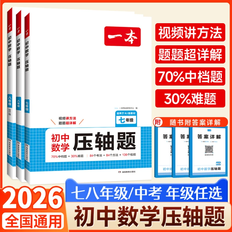 2026一本初中数学压轴题初一数学母题必刷题七八必刷大题专项训练