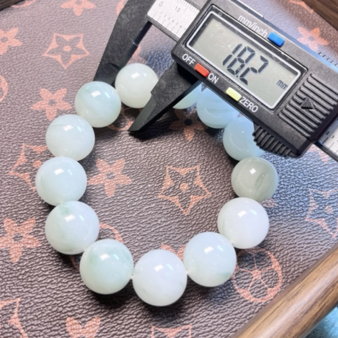 新疆金丝玉天山翠直径18mm男士140斤手串 拍一发一