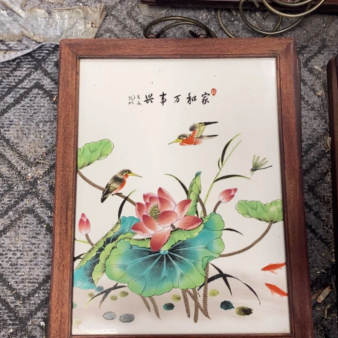 瓷片37*28*1景德镇瓷板画柴窑烧制