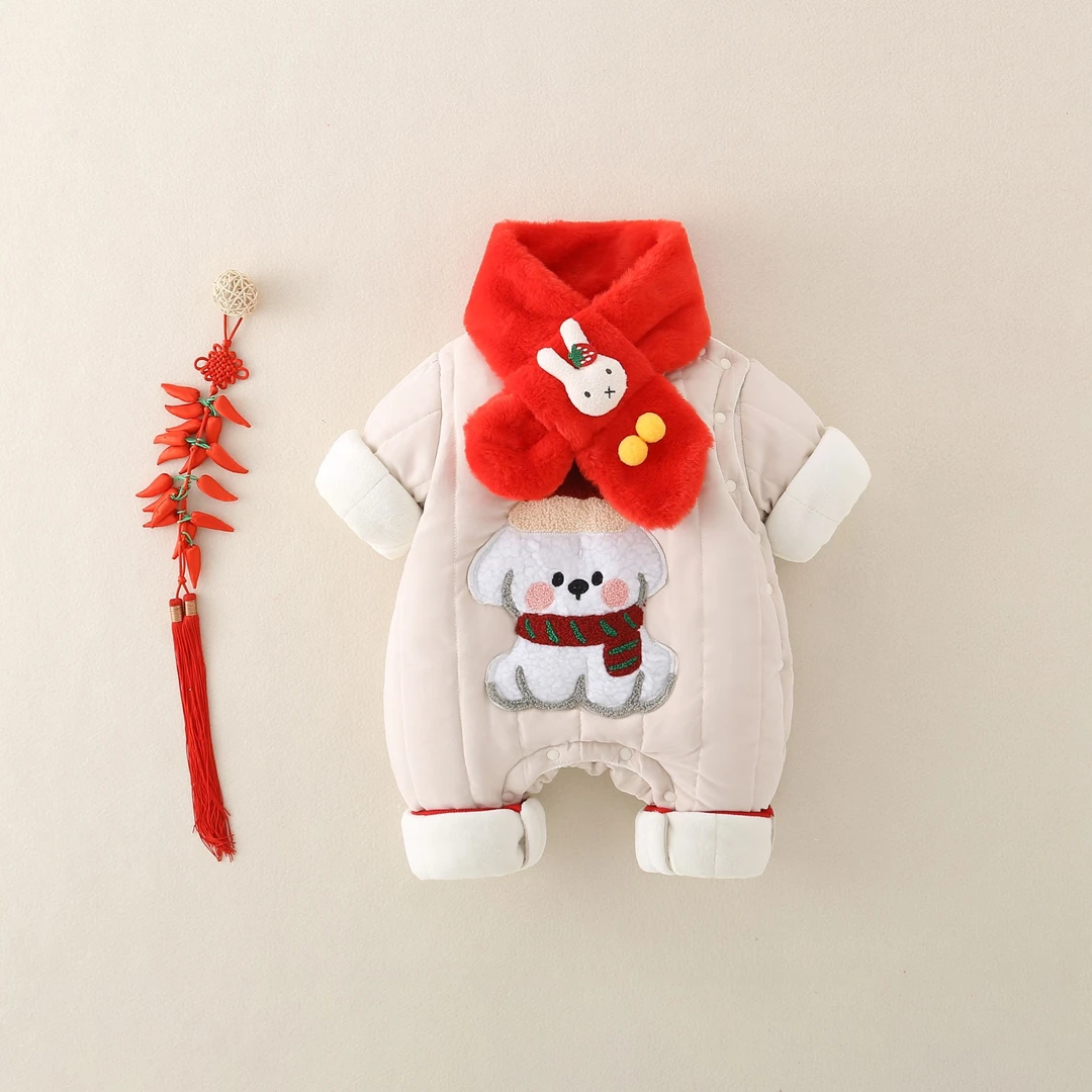 哈衣爬服婴儿衣服秋冬新款新生男女宝宝冬装连体衣保暖超萌棉服