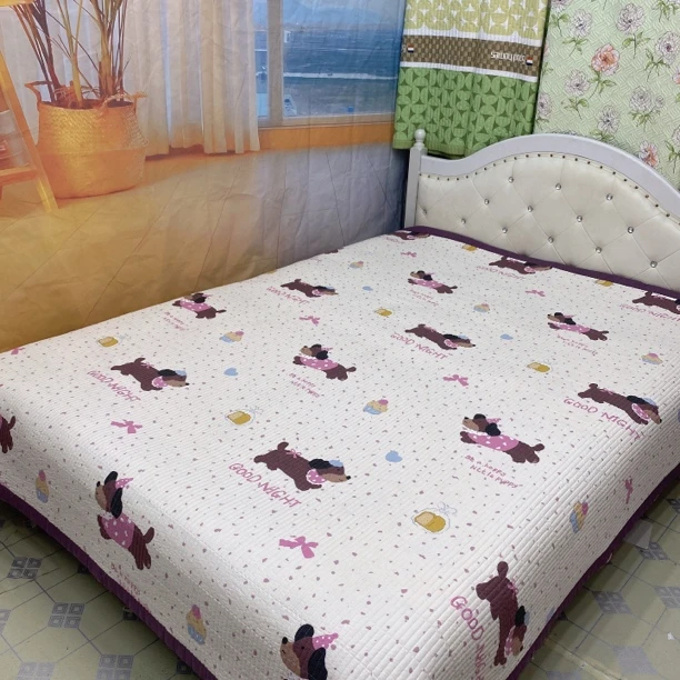 四季水洗棉床盖，四季通用，面料柔软亲肤，防滑不跑床