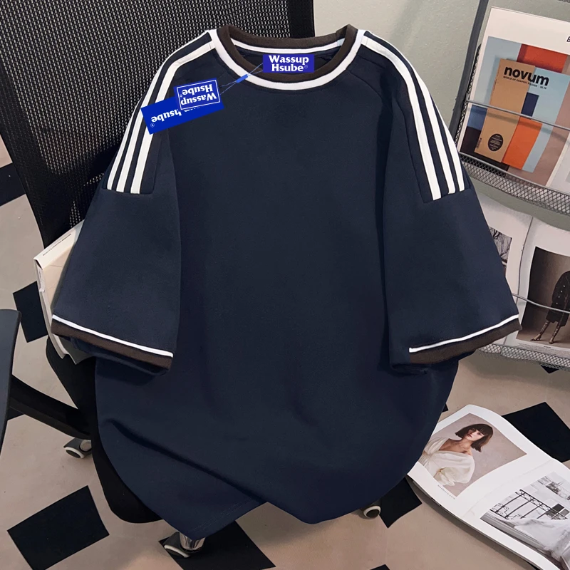 WASSUP HSUBE美式休闲设计感短袖T恤男士夏季青少年半袖圆领上衣