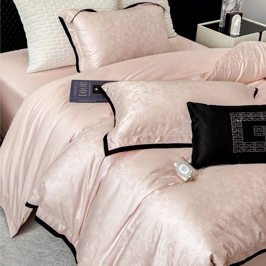 繁星 长绒棉提花简约轻奢四件套双面纯色设计师款床品四件套