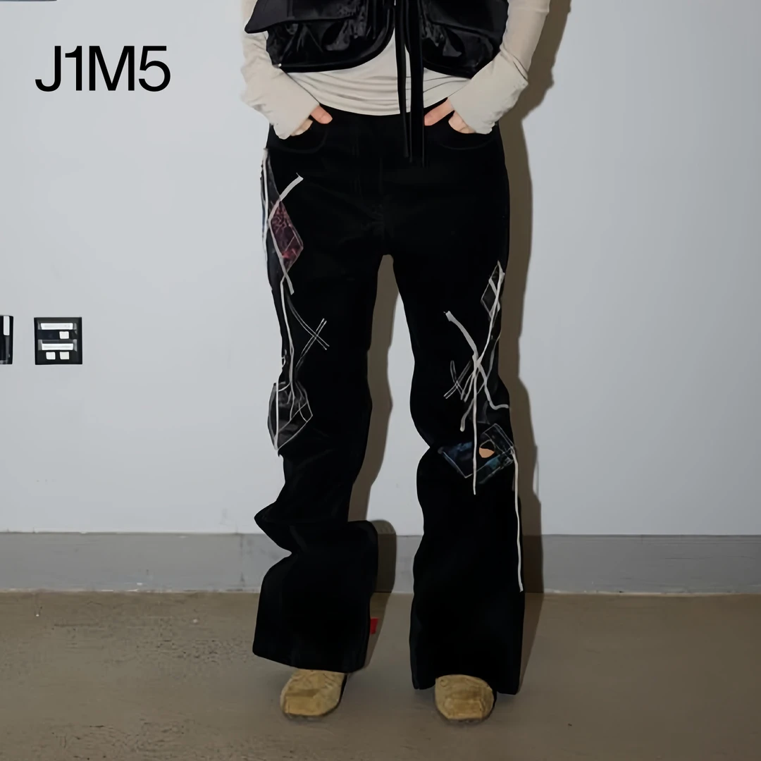 J1M5买手店 OPEN YY  25秋冬 萎形补丁图案靴裤 设计师品牌
