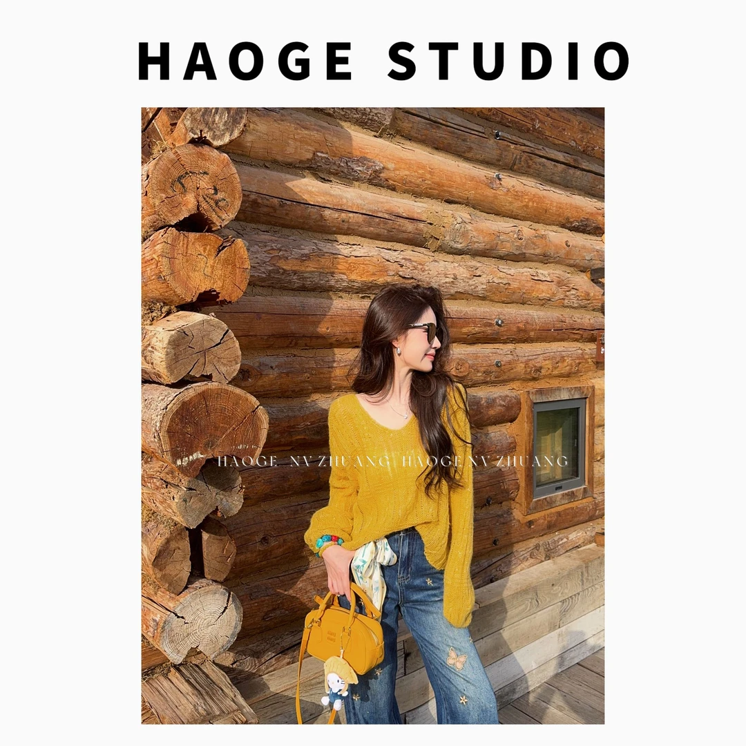 浩哥严选●萤火织梦HGX5MY2550A毛衣预时尚大领套头慵懒温柔设计感