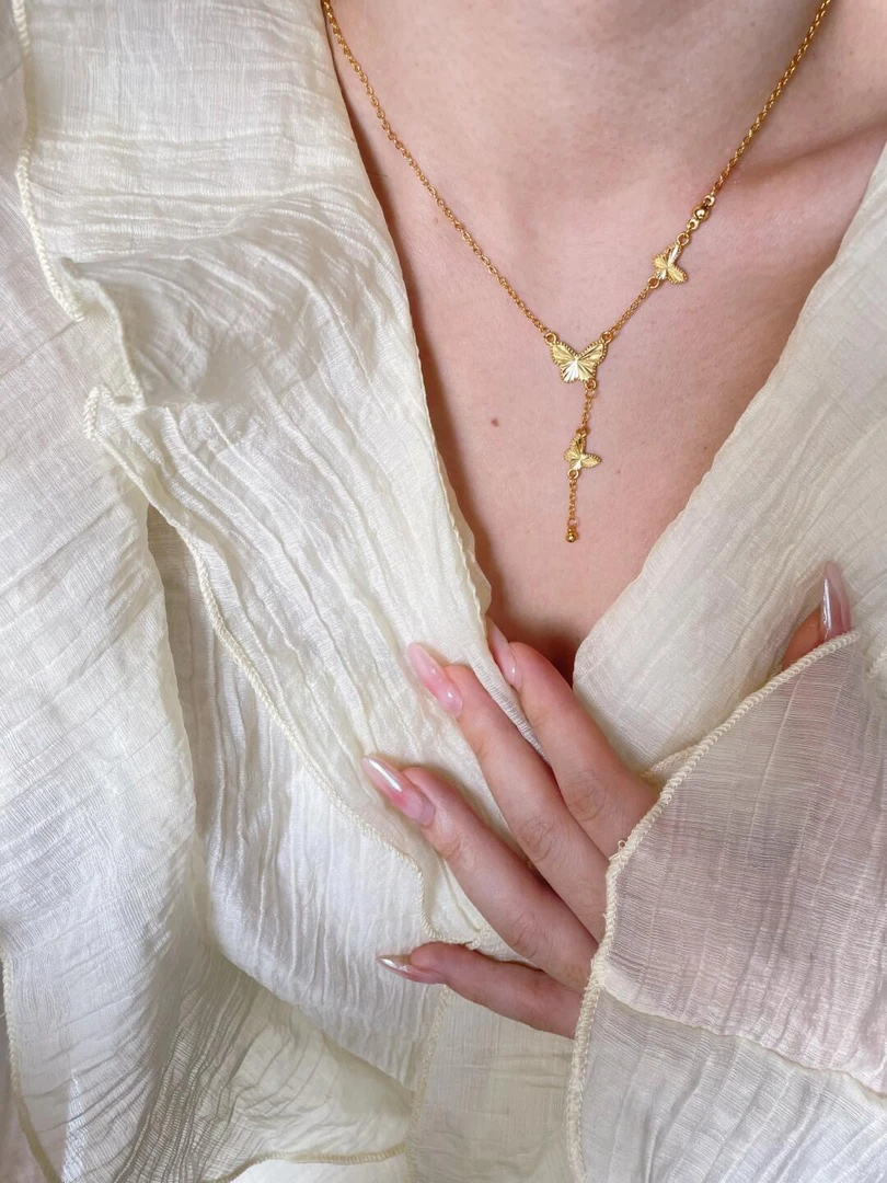 流苏蝴蝶女款吊坠项链多样性发货其一