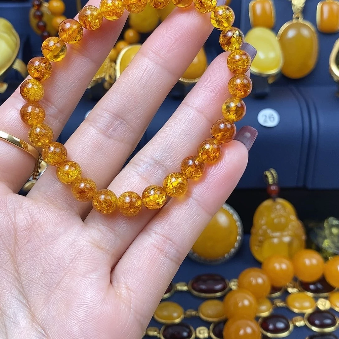 琥珀（花珀）手串未镶嵌