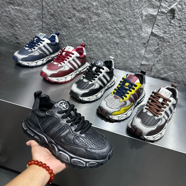 阿甘鞋2025年新款秋冬季运动休闲鞋潮流厚底增高做旧复古老爹鞋男