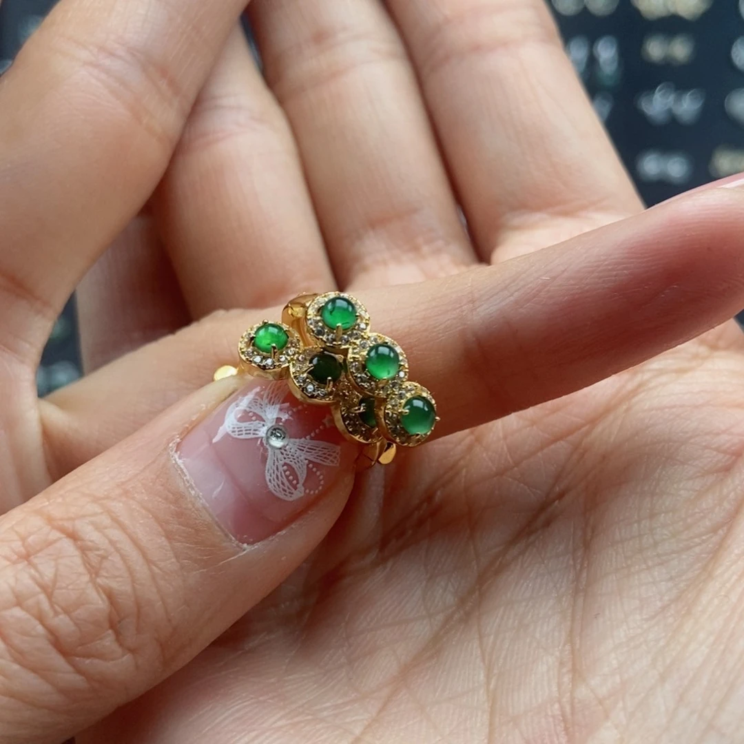 翡翠耳饰银S925镶嵌翡翠首饰