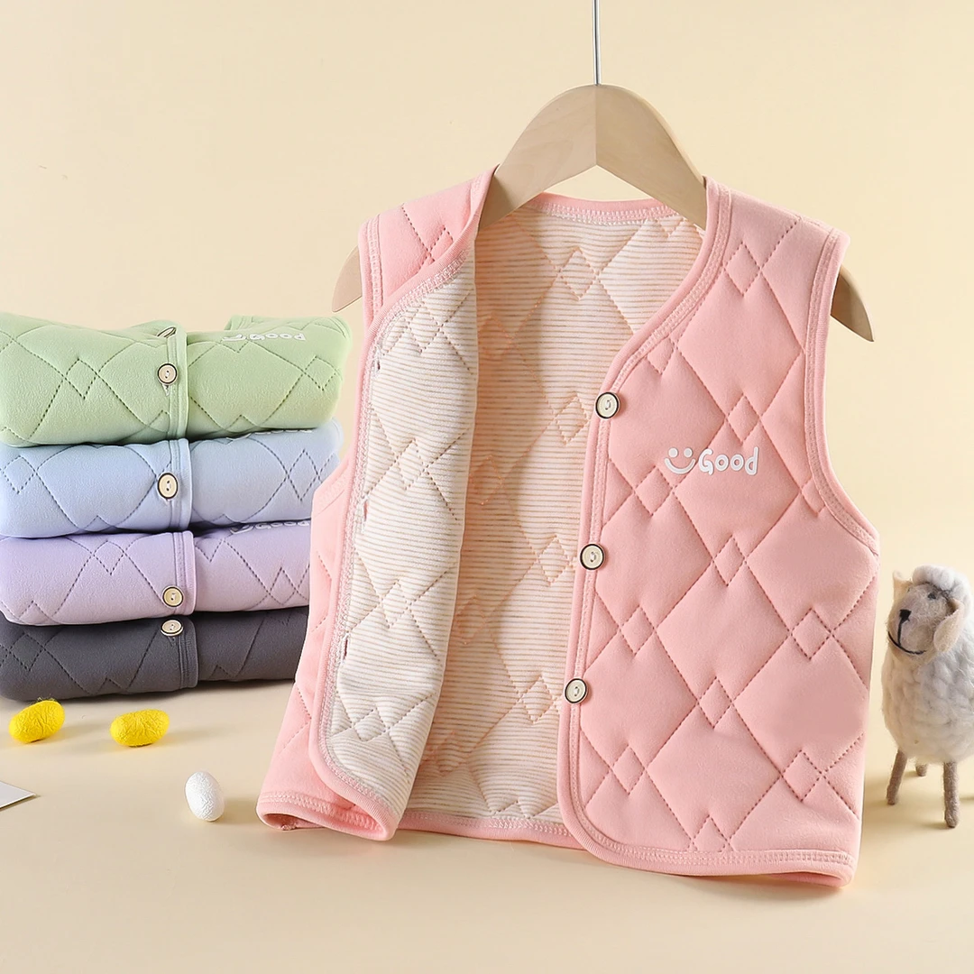 校服神器儿童马甲男童女童冬季三层夹棉加厚保暖背心宝宝内穿坎肩