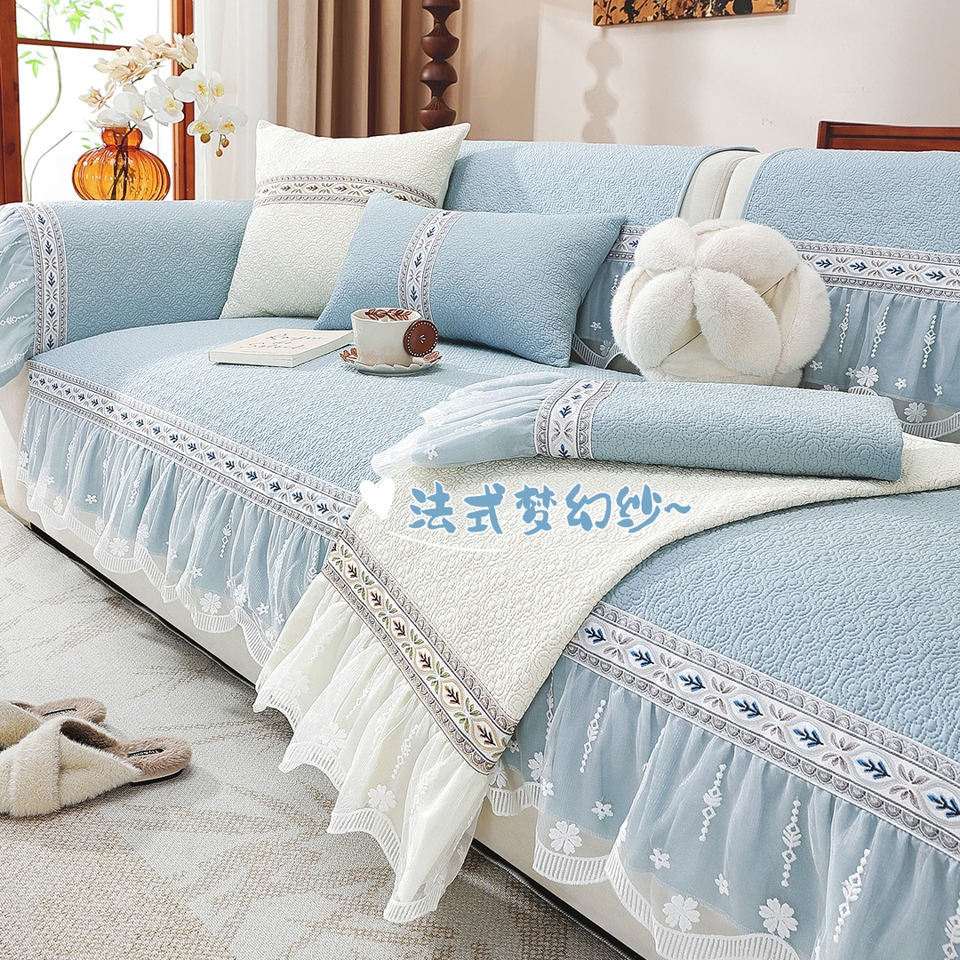法式水洗棉沙发垫四季通用防滑座垫2025新款沙发坐垫子高级感盖布