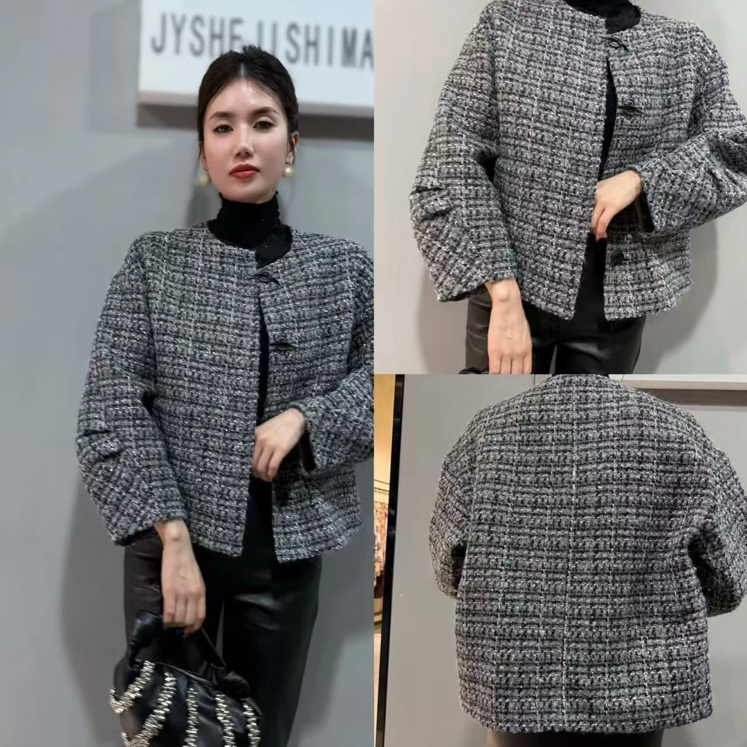 【俊英】2025秋季新款时尚气质名媛小香风时尚宽松百搭外套女装
