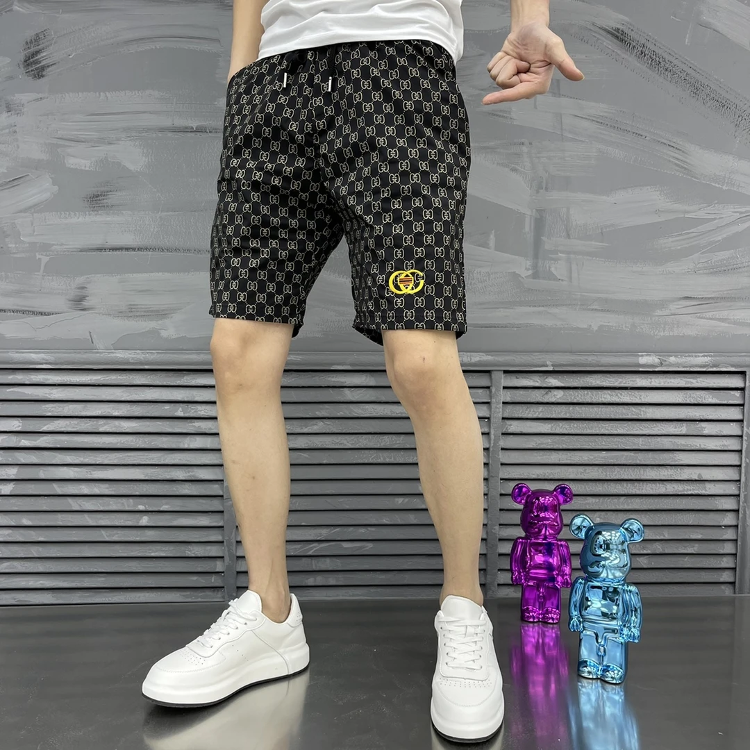 夏季新款男士潮牌轻奢时尚潮流印花沙滩五分薄款百搭休闲透气短裤