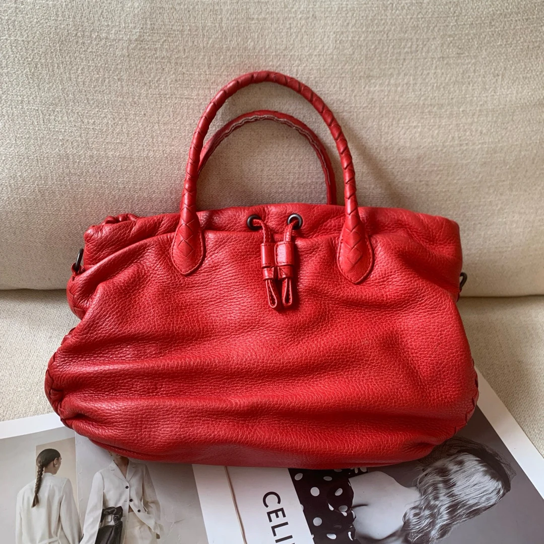 95新 BOTTEGA VENETA/葆蝶家 95新-红色饺子包编织斜挎包