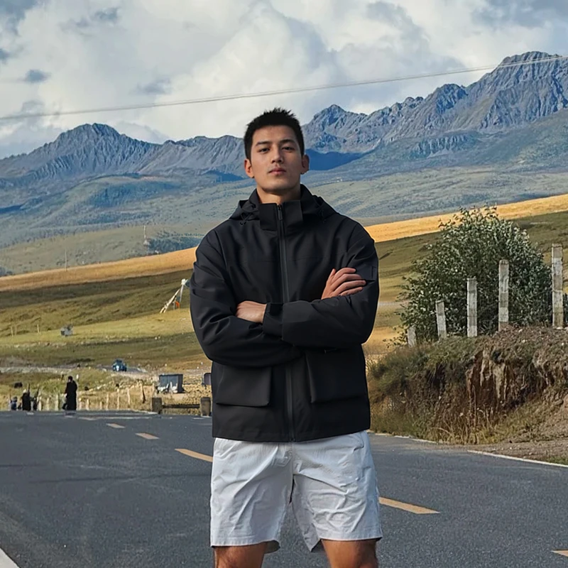 男士爆款小怪兽冲锋衣夹克单层黑色防风防水户外休闲春季单外套