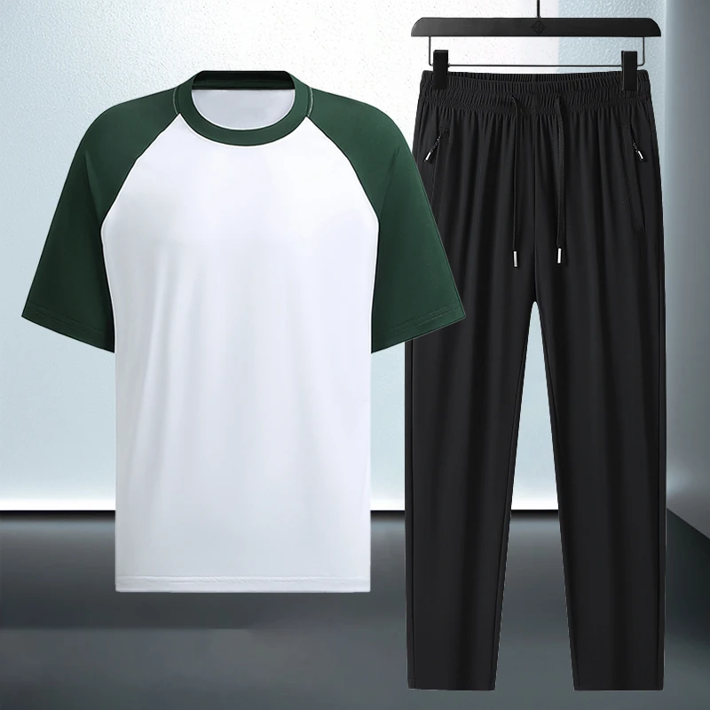 孙恩盛户外短袖夏季跑步休闲运动套装休闲春夏大码小个子男生套装