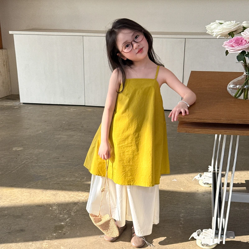 童装女童吊带连衣裙夏装2025新款韩版洋气公主裙宝宝裙子女童套装