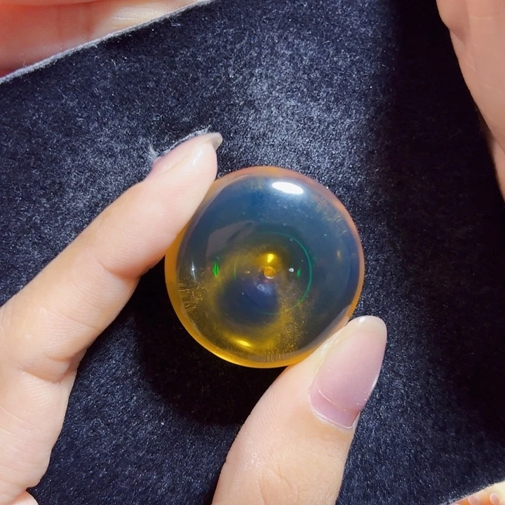 蓝珀未镶嵌珠宝奇石墨西哥蓝珀平安扣