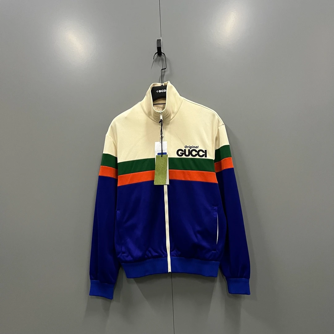 95新 GUCCI/古驰 （ll）古驰 拼色刺绣logo校服外套 XS码