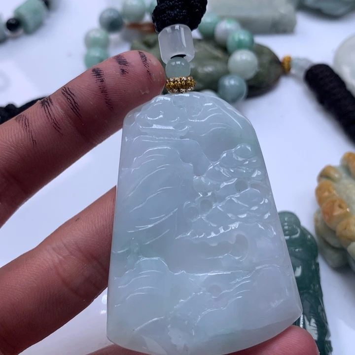颈饰未镶嵌翡翠保真天然a货翡翠