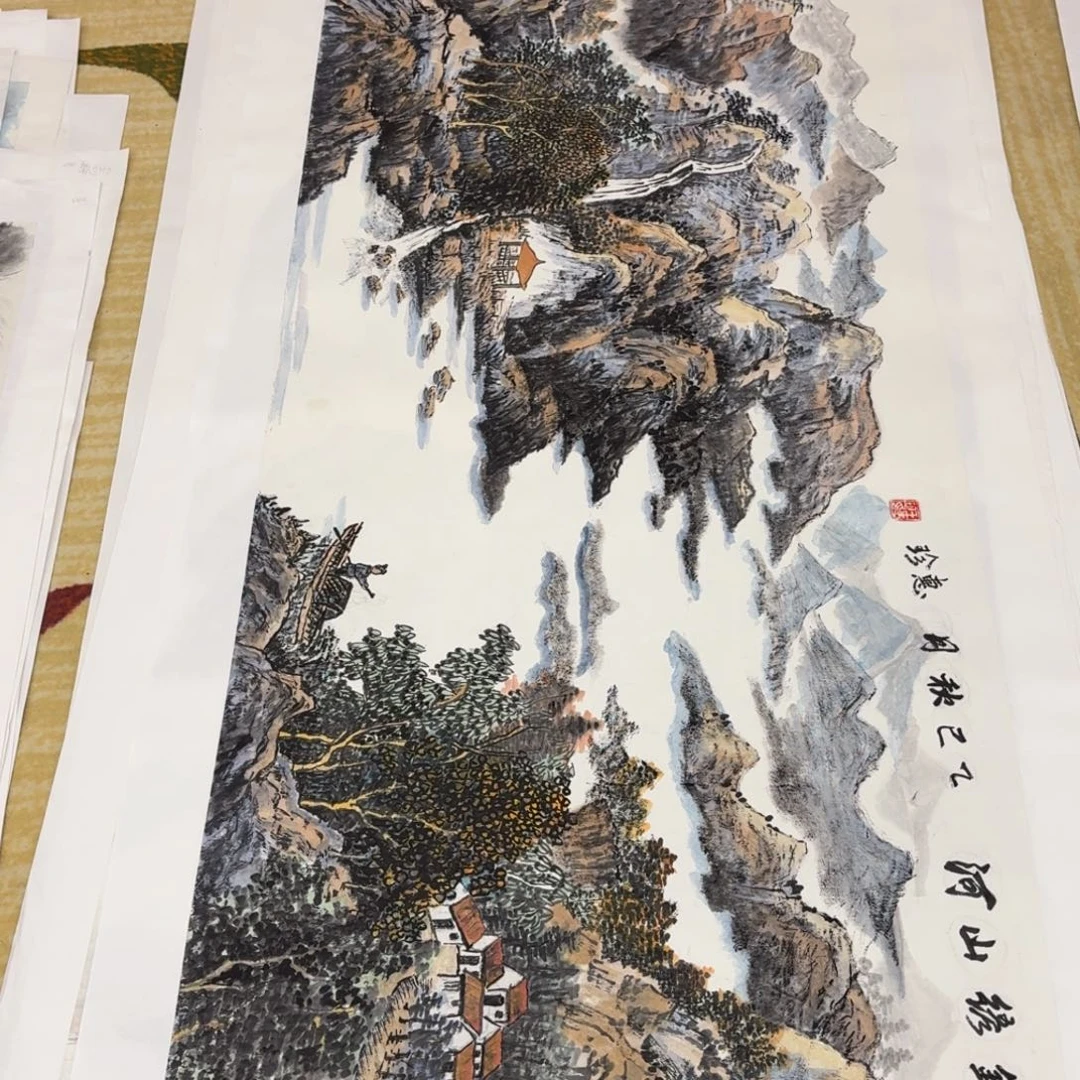 国画四尺整纸手绘作品