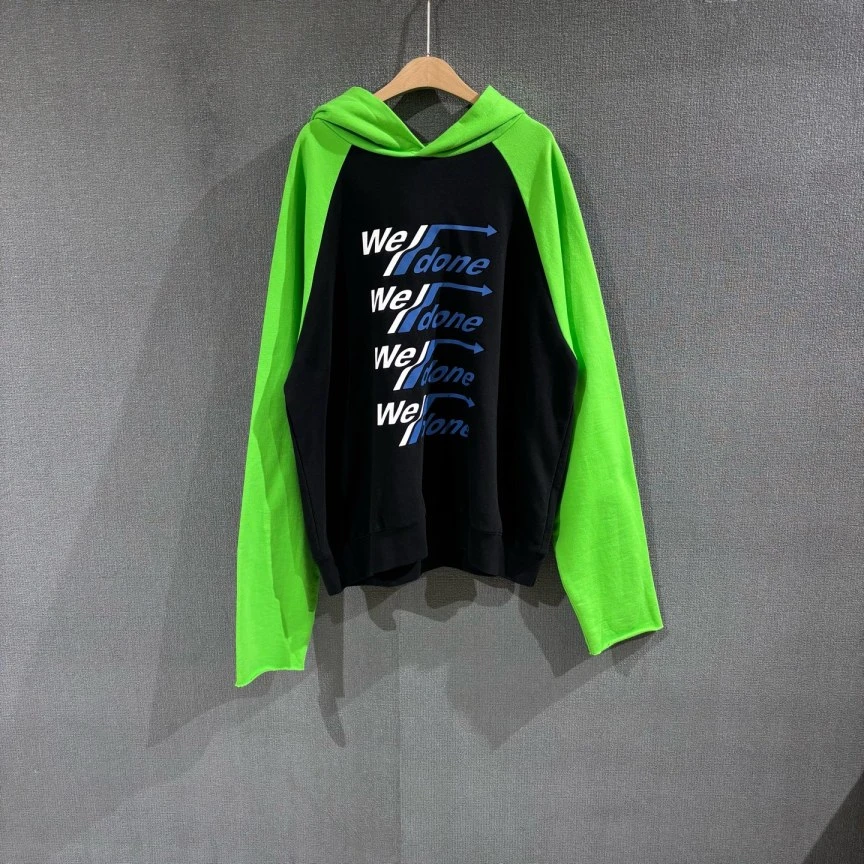 未使用 WE11 DONE 拼色连帽长袖 全新带吊m码/8569