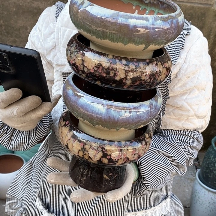 紫砂花盆正品口14高12