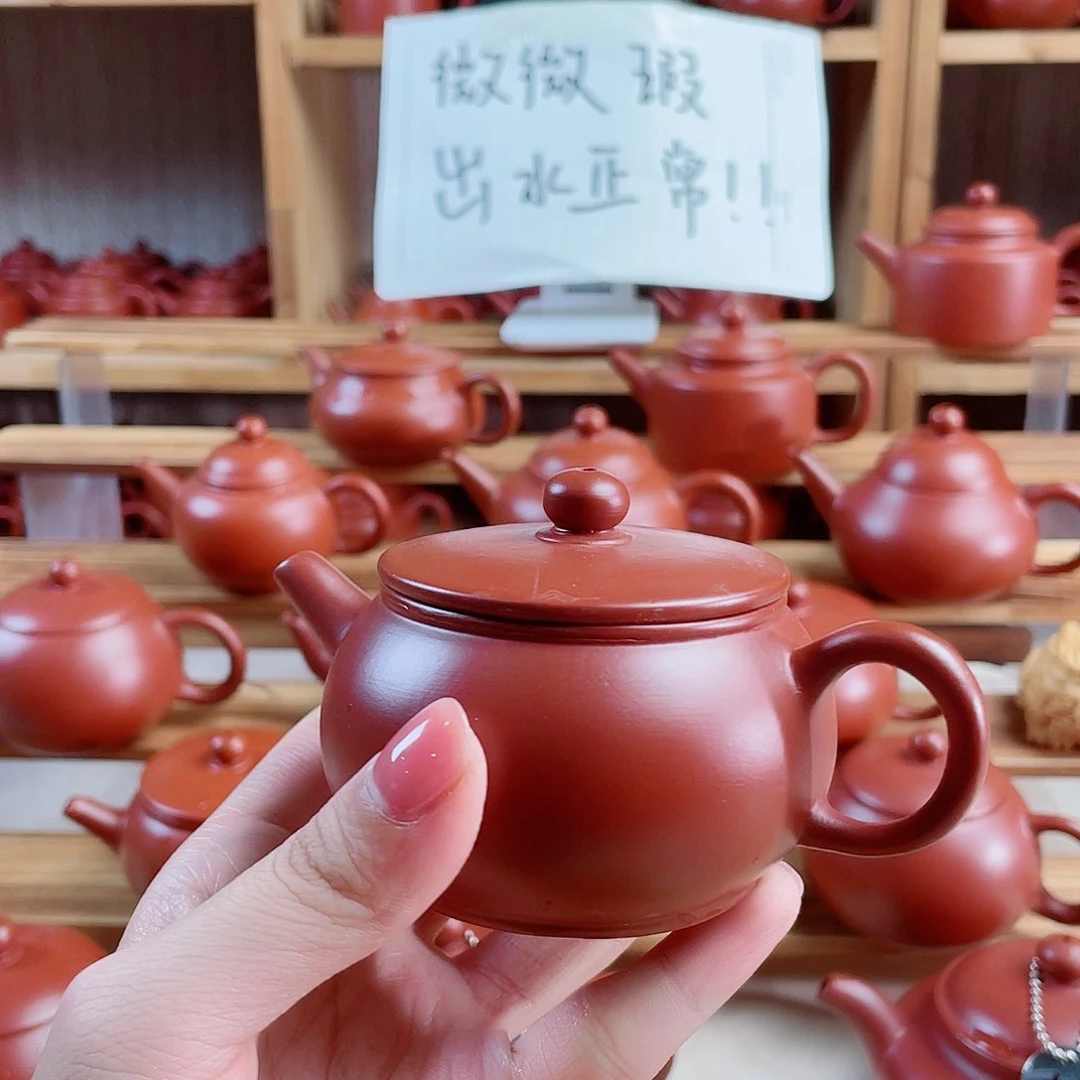 潮州朱泥壶古壶140毫升 壶边微瑕
