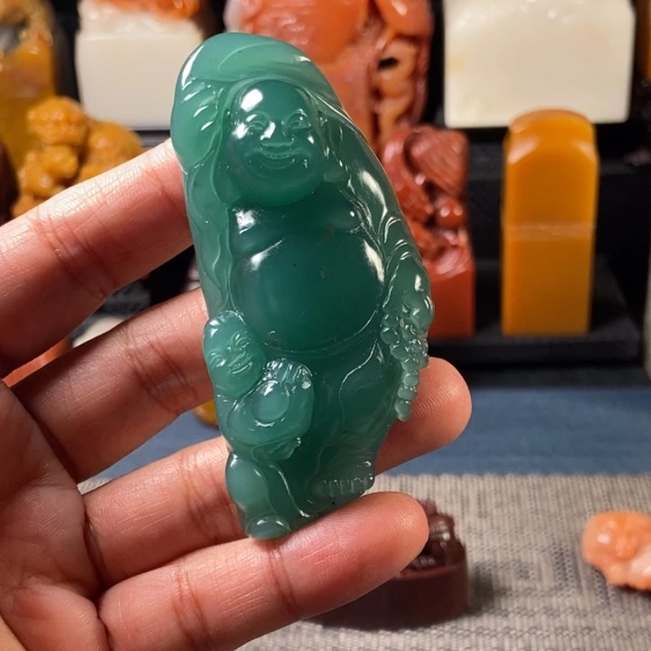 寿山石印石雅安绿