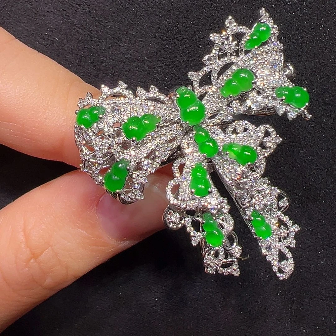 翡翠18K金镶嵌戒指三用款戒指