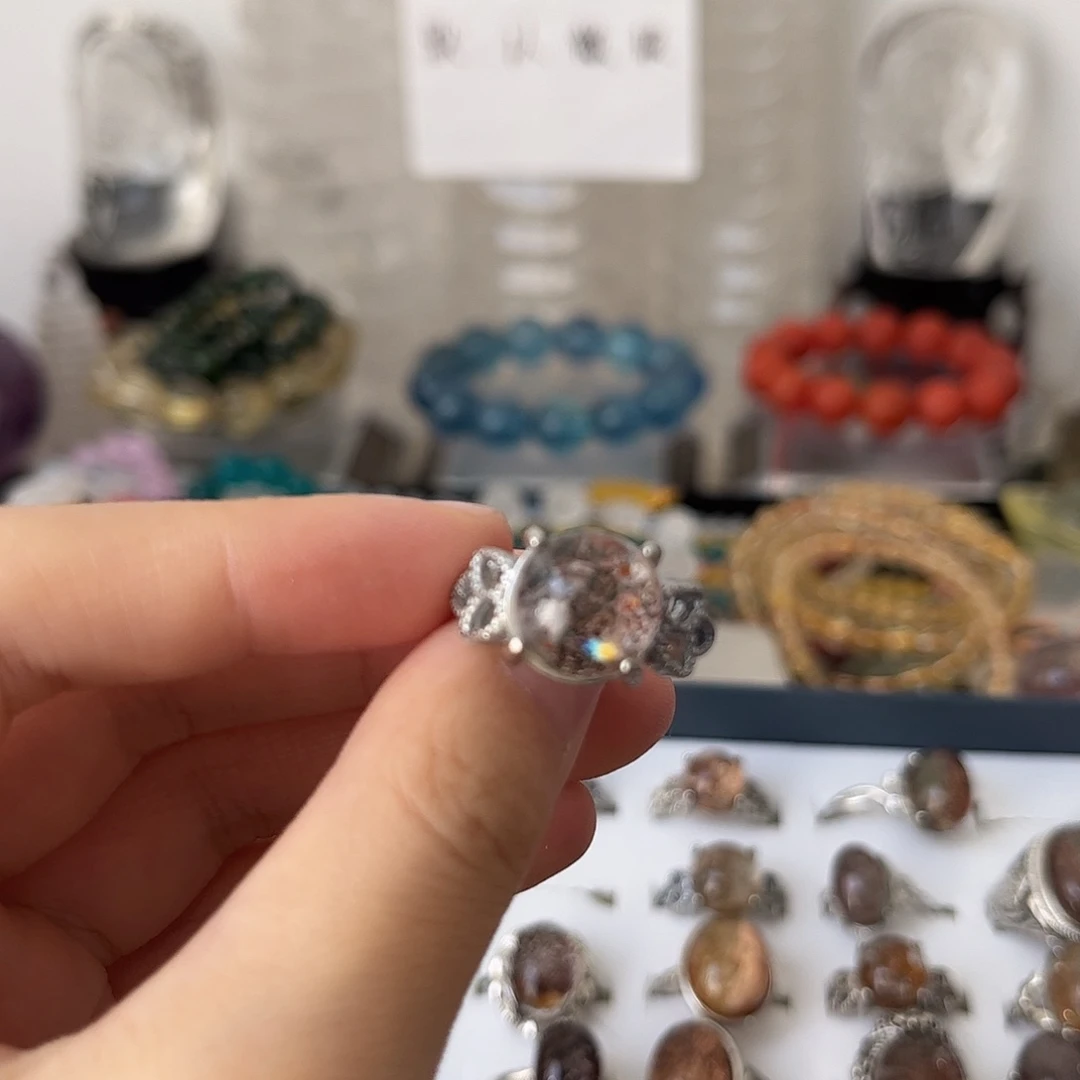 福***照戒指合金水晶矿坑4