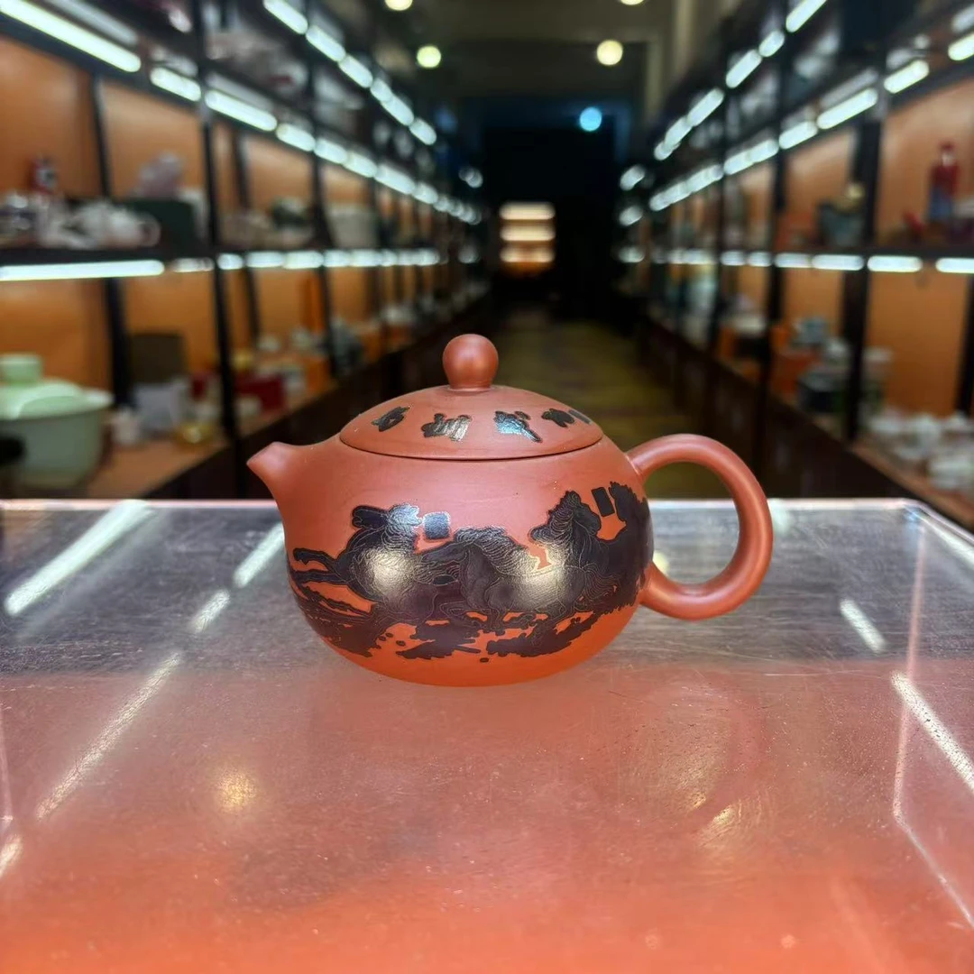 秋香茶具 紫砂变色凤鸣马到成功西施壶家用泡茶功夫茶具- 2445