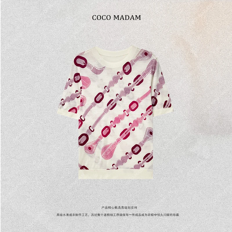 NIUNIU · T-245 气质百搭印花T恤上衣