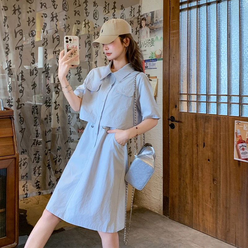 时尚甜美连衣裙女夏季2025新款今年流行收腰显瘦超好看polo裙子潮