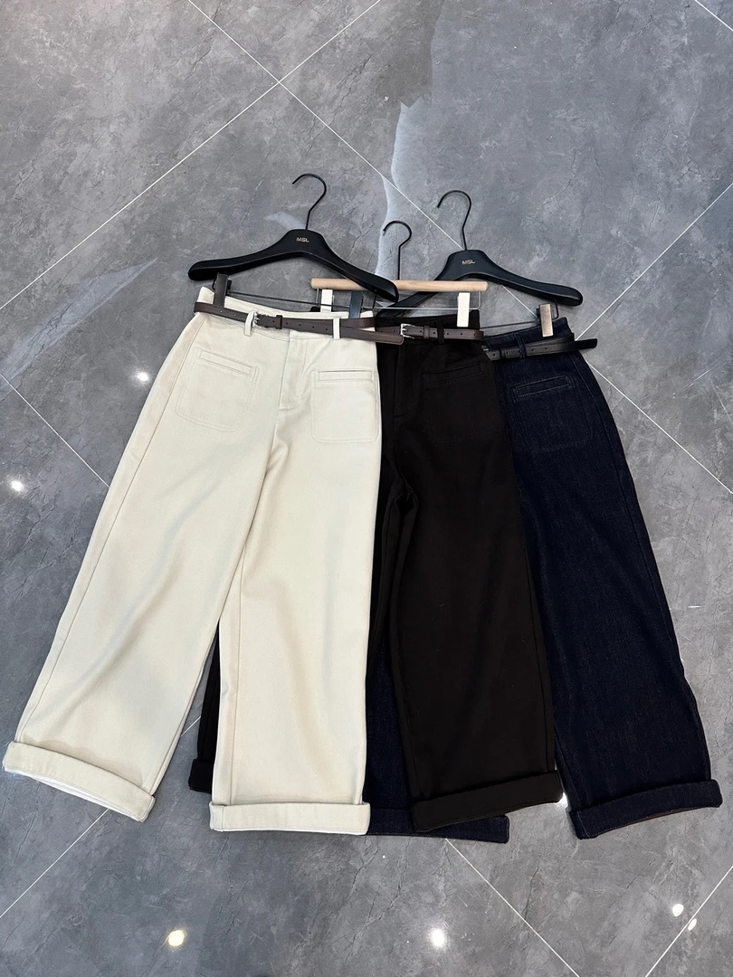 米满满-BSG（#9687）铁粉裤（卷边款 ）配腰带