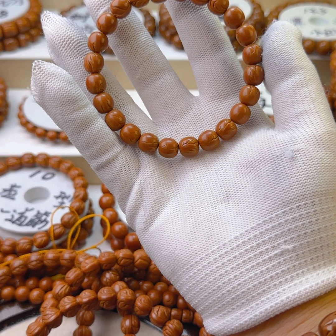 桃核手串雨***晨龙纹桃核老型桶珠一道筋