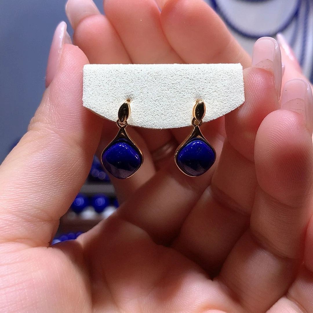 青金石银S925镶嵌耳饰福利