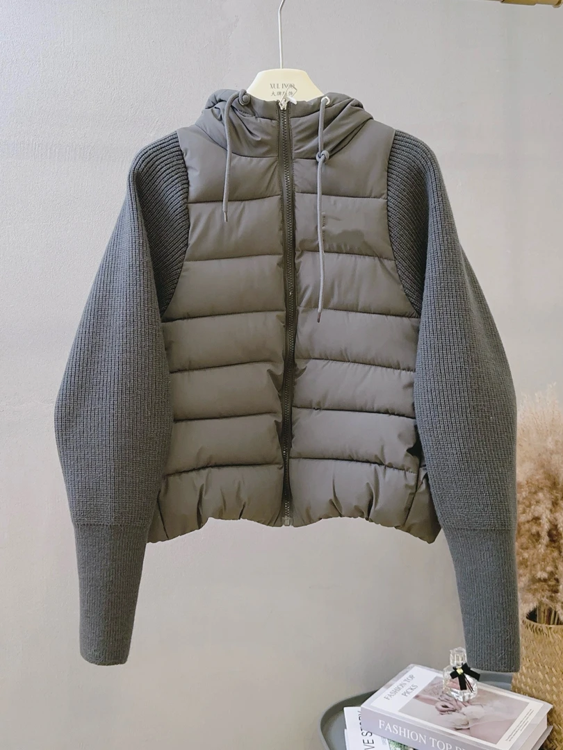 丨秋冬新款灰色时尚简约气质风拼接通勤风短外套 4055