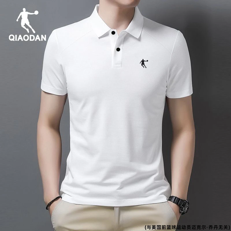 中国乔丹短袖t恤男新款运动健身POLO衫速干休闲纯色短袖运动上衣