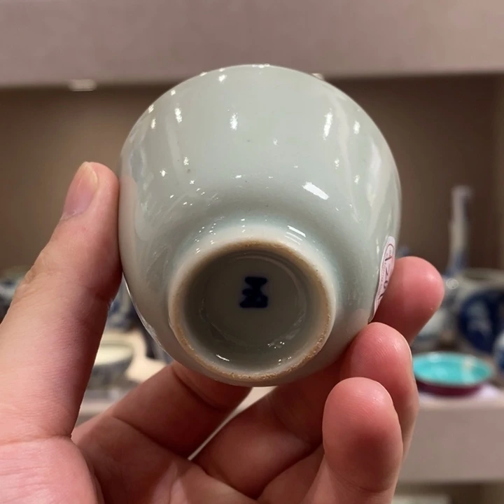 杯子12696瓷器—豆青釉杯