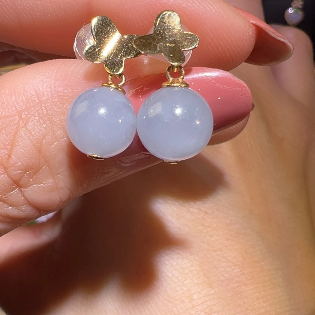 翡翠颈饰18K金镶嵌耳环