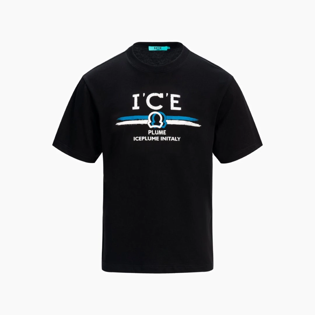 2025年新款ICE PLUME男士休闲百搭T恤印花夏季圆领短袖经典舒适