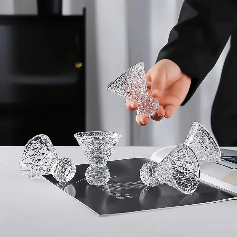 【拍一发五】高颜值宝石纹设计白酒杯茶杯法式中古风果汁杯冰淇淋杯