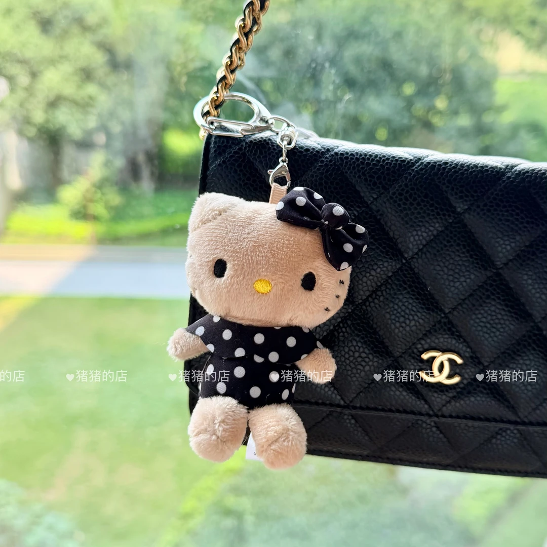 【日本限定】正品三丽鸥新款Me%联名第九弹黑皮黑衣服波点kitty挂件