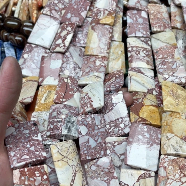 玛瑙/玉髓合金珠宝半成品一条25x35mm斑马石吊坠