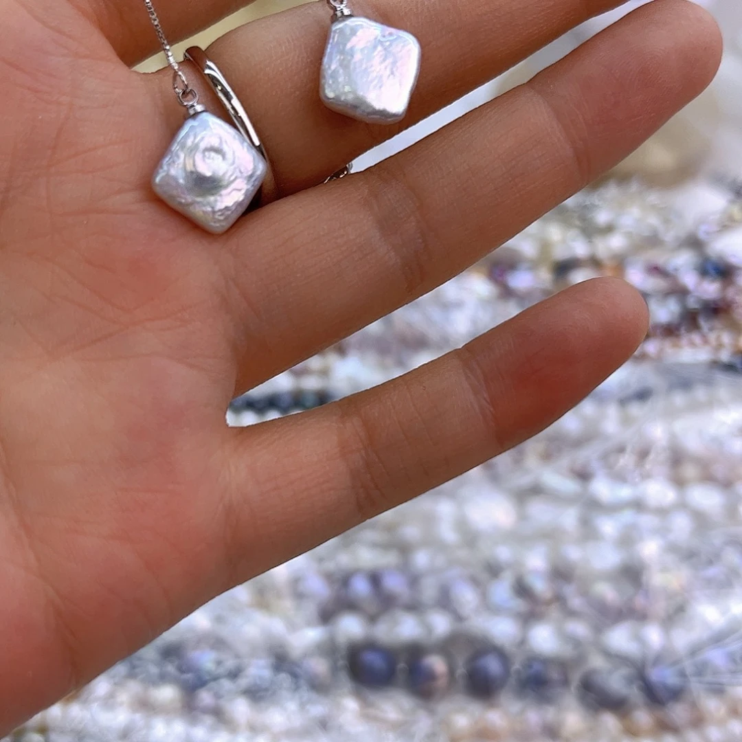 银S925镶嵌淡水珍珠项链定制482